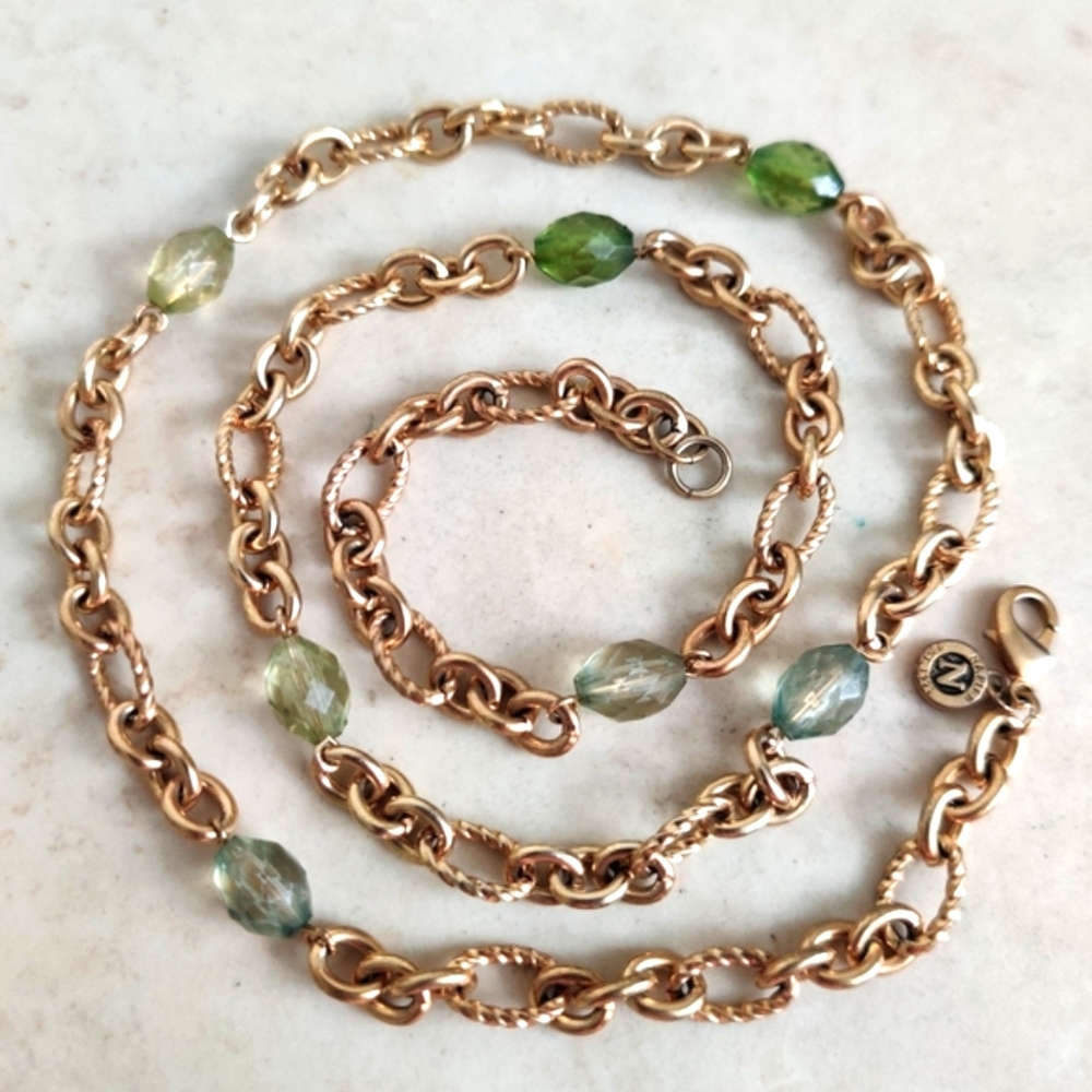 Elegant Signed Napier Gold Rolo Chain Necklace